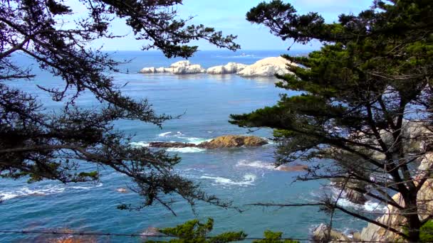 Amazing Turquoise Water Waves Point Lobos State Natural Reserve Carmel — Stock Video