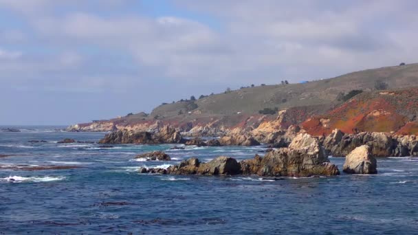 Océano Pacífico Parque Estatal Garrapata Largo Costa Central California 2018 — Vídeos de Stock