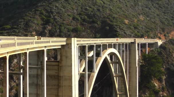 Bixby Creek Bridge Más Néven Bixby Canyon Bridge Big Sur — Stock videók