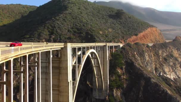 Bixby Creek Bridge Más Néven Bixby Canyon Bridge Big Sur — Stock videók