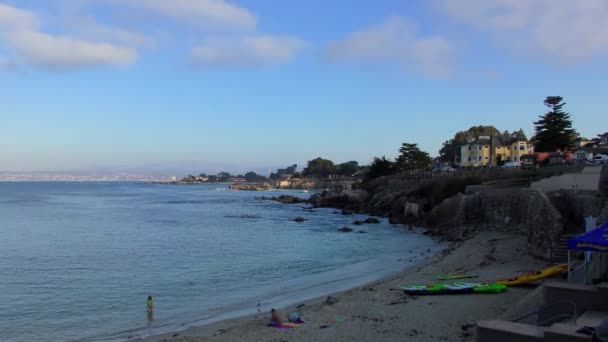 Personnes Non Identifiées Dans Océan Pacifique Coucher Soleil Santa Cruz — Video