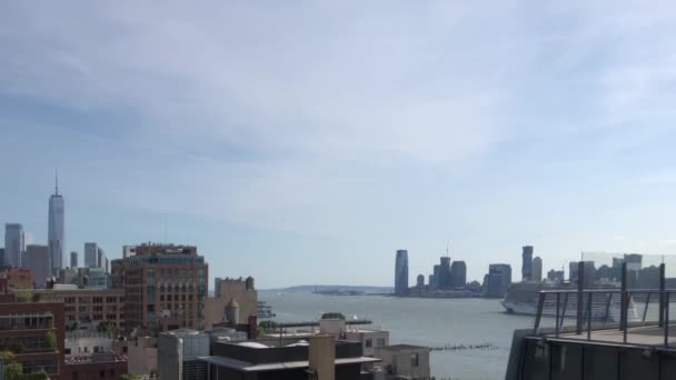 Gebouwen Van Manhattan New Jersey Gezien Vanaf Manhattan New York — Stockvideo