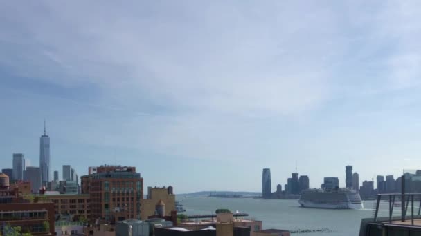 Gebouwen Van Manhattan New Jersey Gezien Vanaf Manhattan New York — Stockvideo