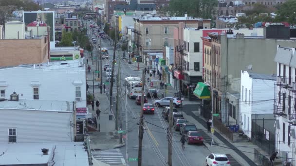 Manhattan Skyline Sett Utifrån Ett Tak Brooklyn New York Oktober — Stockvideo