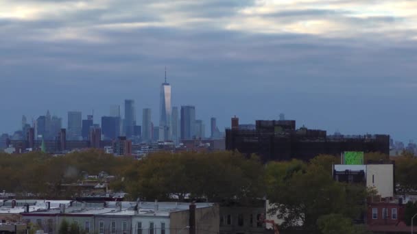 Manhattan Panorama Widok Dachu Brooklynie Nowy Jork Października 2018 — Wideo stockowe