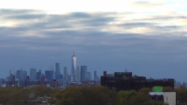 Manhattan Skyline Vue Depuis Toit Brooklyn New York Octobre 2018 — Video