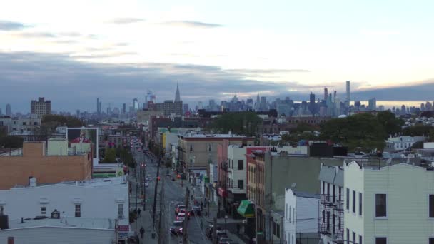 Manhattan Skyline Gezien Vanaf Een Dak Brooklyn New York Oktober — Stockvideo