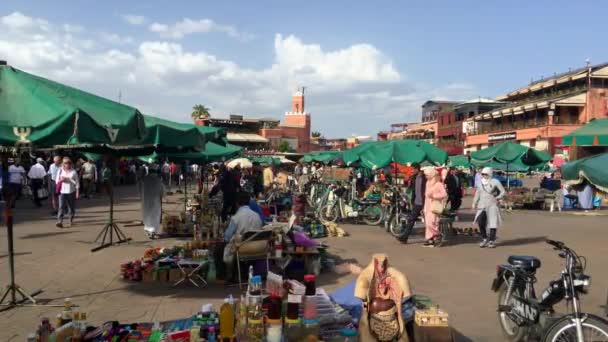 Pessoas Não Identificadas Praça Jemaa Fna Marraquexe Marrocos 2018 — Vídeo de Stock