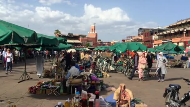 Pessoas Não Identificadas Praça Jemaa Fna Marraquexe Marrocos 2018 — Vídeo de Stock
