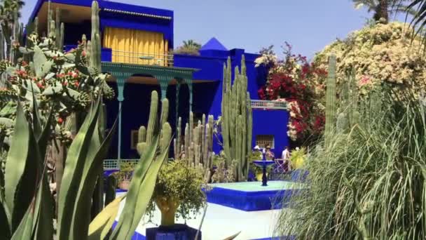 Neidentifikovaní Lidé Majorelle Garden Marrákeši Maroko 2018 — Stock video