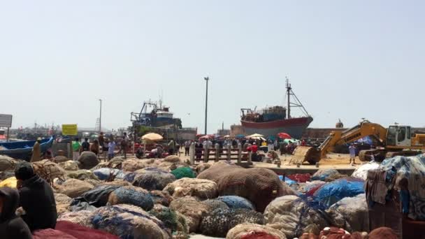 モロッコのEssaouira 2018の未確認漁業者 — ストック動画