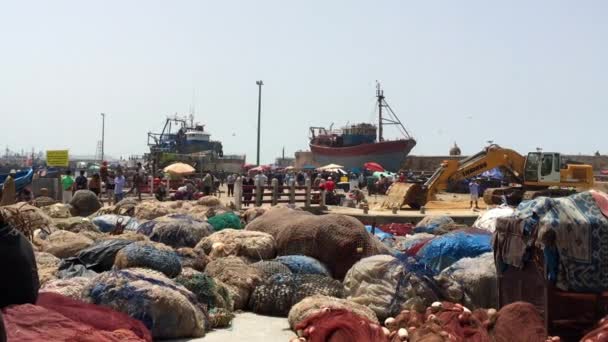 Pescadores Não Identificados Essaouira Marrocos 2018 — Vídeo de Stock