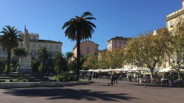 Bastia Corsica France Place Saint Nicolas — стокове відео