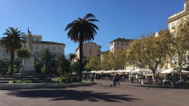 Bastia Korsika Frankrike Place Saint Nicolas — Stockvideo