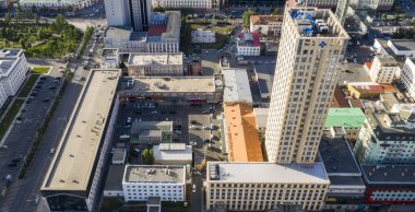 Moğolistan 'ın başkenti Ulaanbaatar' ın havadan görünüşü, yaklaşık Haziran 2019