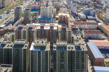 Moğolistan 'ın başkenti Ulaanbaatar' ın havadan görünüşü, yaklaşık Haziran 2019