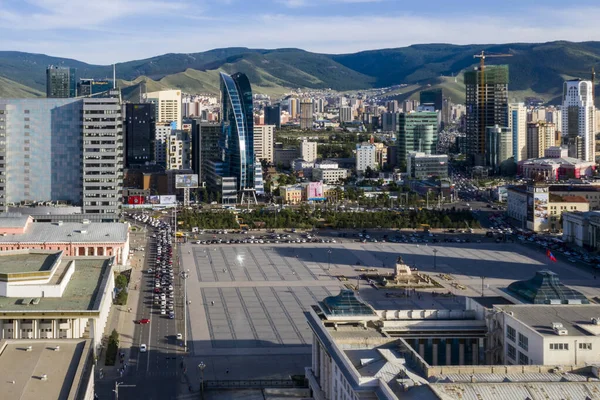 Aerial View Sukhbaatar Square Main Square Ulaanbaatar Capital Mongolia Circa — Stock Photo, Image