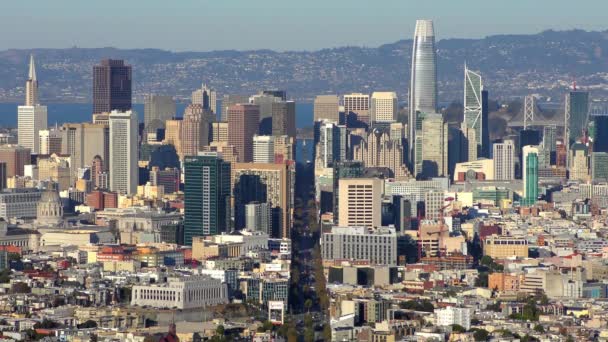 Market Street Dan Distrik Keuangan San Francisco Seperti Yang Terlihat — Stok Video