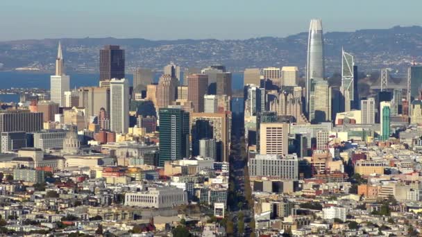 Market Street Financial District San Francisco Όπως Φαίνεται Από Twin — Αρχείο Βίντεο