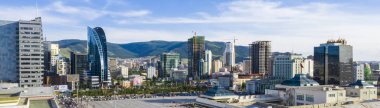 Moğolistan 'ın başkenti Ulaanbaatar' ın havadan görünüşü, yaklaşık Haziran 2019