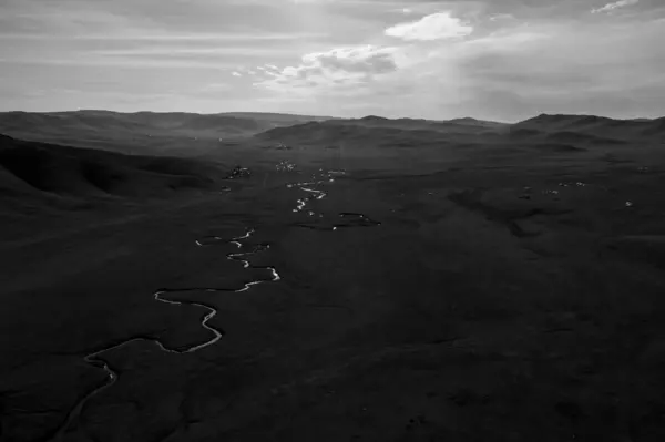 Aerial View Mongolian Countryside Far Ulaanbaatar Capital Mongolia — Stock Photo, Image