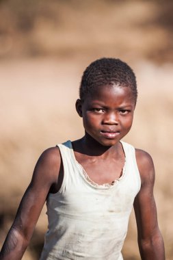 30 Temmuz 2008 'de Mbabane, Svaziland' da kimliği belirsiz bir Swazi çocuğunun portresi..