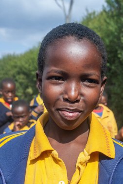 Tanımlanamayan Swazi çocukları 29 Temmuz 2008 'de Svaziland' daki Domuzlar Tepesi 'ndeki Nasıralı Misyon Okulu' nda.