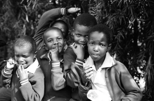 Niezidentyfikowane Dzieci Swazi Lipca 2008 Nazareńskiej Szkole Misyjnej Piggs Peak — Zdjęcie stockowe
