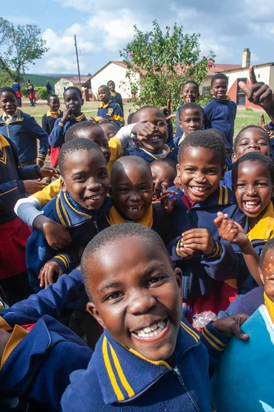 Enfants Swazis Non Identifiés Juillet 2008 École Missionnaire Nazaréenne Piggs — Photo