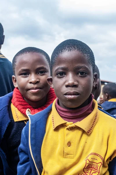 Enfants Swazis Non Identifiés Juillet 2008 École Missionnaire Nazaréenne Piggs — Photo