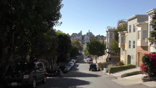 Uitzicht Greenwich Street Vanaf Telegraph Hill San Francisco Californië Circa — Stockvideo