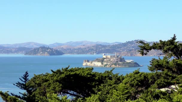 Isla Alcatraz Vista Desde Telegraph Hill San Francisco California Estados — Vídeos de Stock