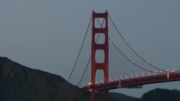 Golden Gate Híd Ahogy Baker Beach Től Látható Naplementekor San — Stock videók