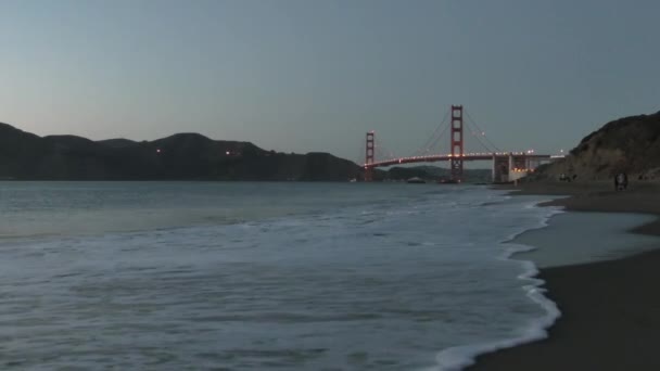 Puente Golden Gate Visto Desde Baker Beach Atardecer San Francisco — Vídeos de Stock