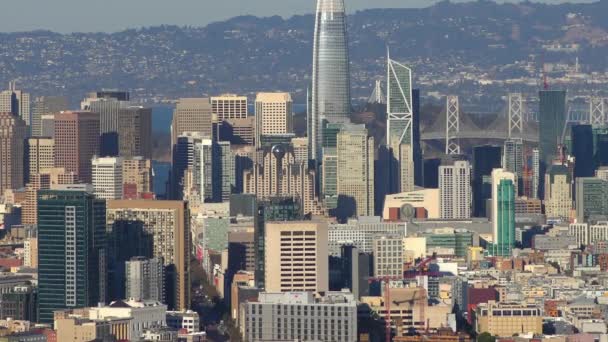 Market Street Financial District San Francisco Όπως Φαίνεται Από Twin — Αρχείο Βίντεο