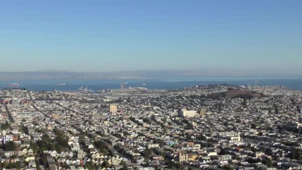 2018年10月頃カリフォルニア州ツインピークスから見たサンフランシスコ — ストック動画