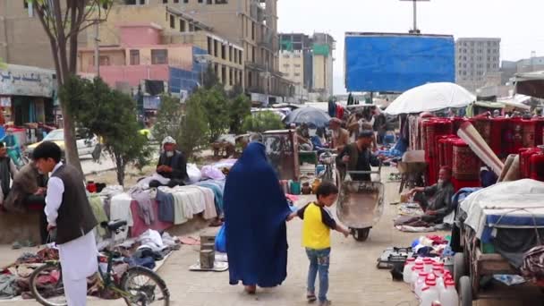 2018 Mazar Şerif Kuzey Afganistan Daki Bir Pazarda Kimliği Belirsiz — Stok video