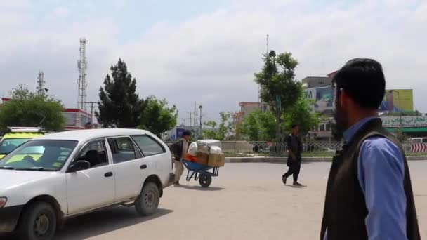 Tráfego Rua Mazar Sharif Afeganistão Norte 2019 — Vídeo de Stock