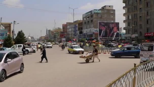 Уличное Движение Мазари Шарифе Северный Афганистан 2019 Году — стоковое видео