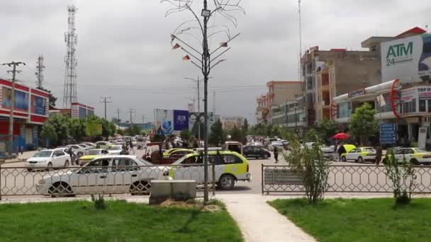 Street Traffic Mazar Sharif North Afghanistan 2019 — Stock Video