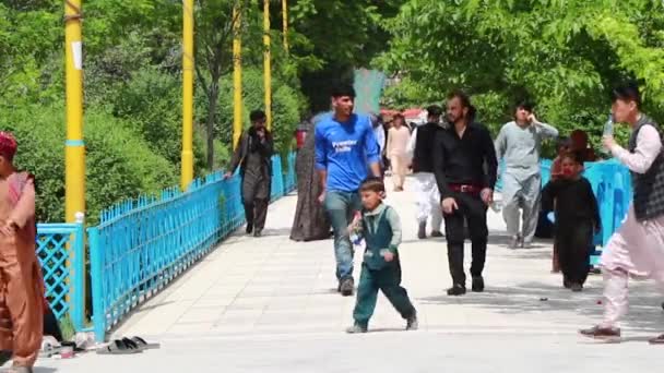 Peuple Afghan Non Identifié Dans Jardin Mosquée Bleue Mazar Sharif — Video