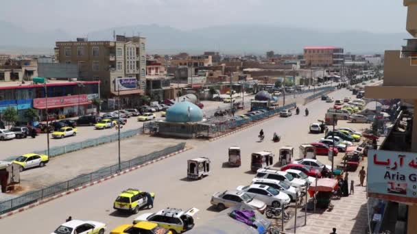 Tráfico Urbano Mazar Sharif Norte Afganistán 2019 — Vídeo de stock