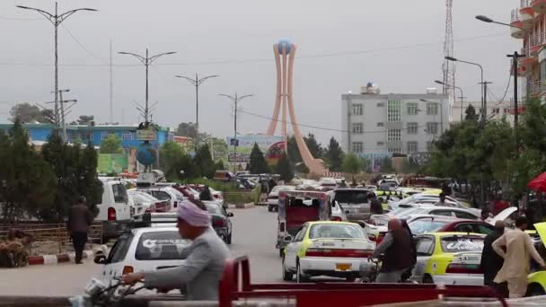 Street Traffic Mazar Sharif North Afghanistan 2019 — Stock Video