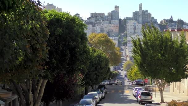 Greenwich Caddesi Nin San Francisco Kaliforniya Daki Telegraph Hill Den — Stok video