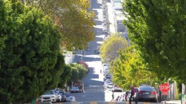 Greenwich Caddesi 'nin San Francisco, Kaliforniya' daki Telegraph Hill 'den görünüşü, Ekim 2018 dolaylarında.