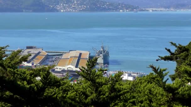 Pier Nave Jeremiah Obrien Liberty Vista Dalla Coit Tower Telegraph — Video Stock