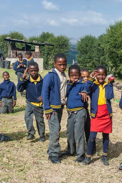 Enfants Swazis Non Identifiés Juillet 2008 École Missionnaire Nazaréenne Piggs — Photo