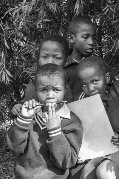 Bambini Swazi Non Identificati Luglio 2008 Nella Scuola Missionaria Nazarena — Foto Stock