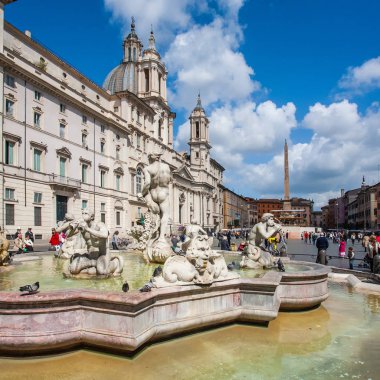 Roma, İtalya 'daki Piazza Navona (Navona Meydanı) binaları, 2008 dolaylarında