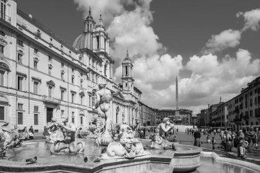 Roma, İtalya 'daki Piazza Navona (Navona Meydanı) binaları, 2008 dolaylarında